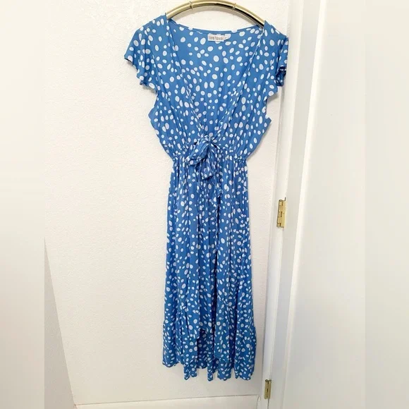 TIARE HAWAII The Blake high-low V-neck tie front dress in Bambi Print SZ: medium - Picture 1 of 16